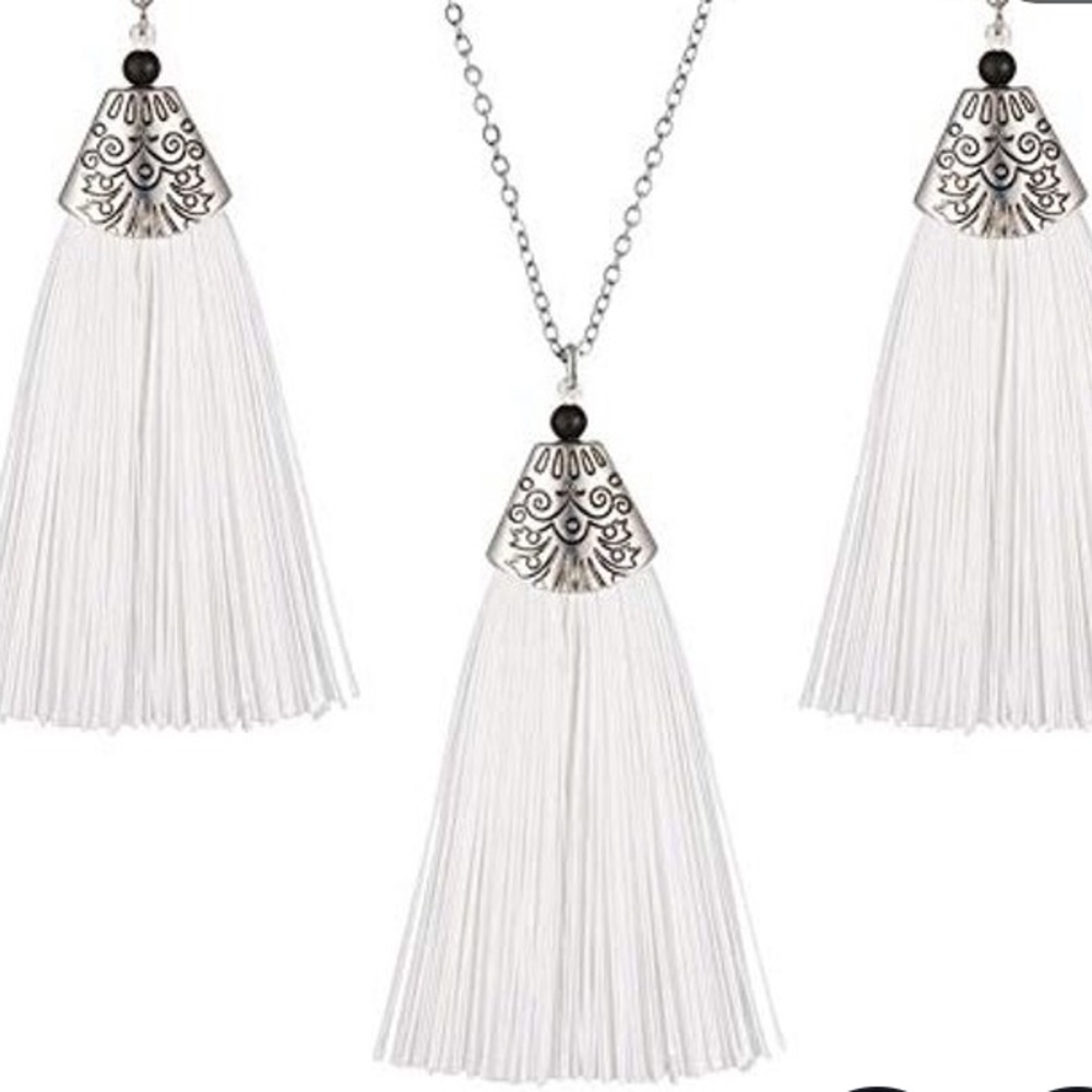 Tassel necklace + earrings